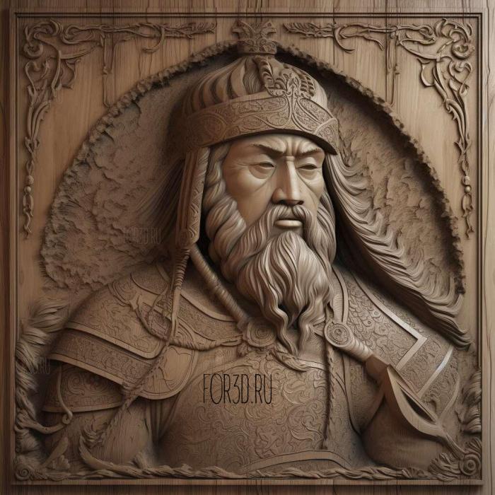 Genghis Khan 3 stl model for CNC